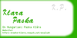 klara paska business card